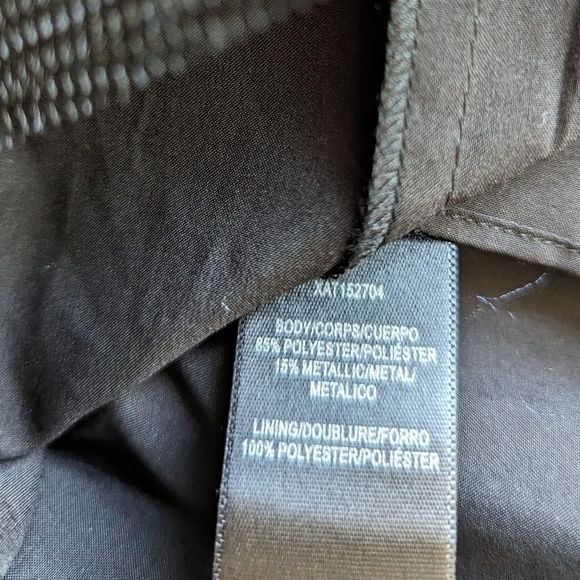 Halston Gray Blue Metallic Tailored Sleeveless Fit Flare Mini Dress V Neck- sz 0 - Picture 7 of 10